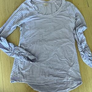 CALIA by Carrie Underwood Striped Long Sleeve Tee - Light Purple.